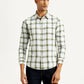 Men's Checkered White Slim Fit Shirt - Front View
