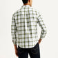 Men's Checkered White Slim Fit Shirt - Back View