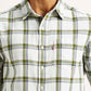 Men's Checkered White Slim Fit Shirt - Detail View