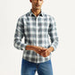 Men's Checkered Grey Slim Fit Shirt - Styleshot View