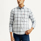 Men's Checkered Multi Color Slim Fit Shirt - Front View