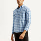 Men's Checkered Blue Slim Fit Shirt - Styleshot View
