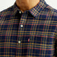 Men's Checkered Multi Color Slim Fit Oxford Shirt - Detail View