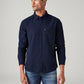 Men's Self Design Slim Fit Textured Shirt - Front View