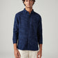 Men's Self Design Slim Fit Shirt - Front View