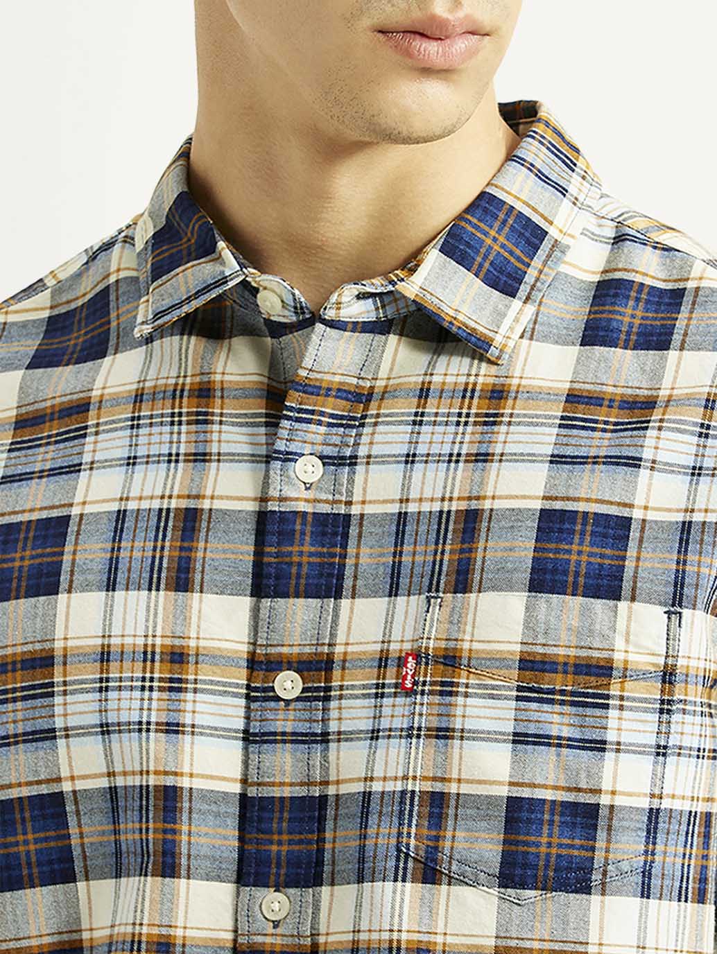 ジョーオーダーページ Men's Checkered Indigo Slim Fit Oxford Shirt – Levis India Store