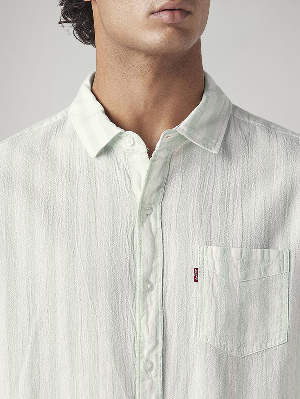 Men's Striped Slim Fit Shirt - Detail View