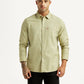 Men's Solid Green Slim Fit Shirt - Front View