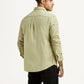 Men's Solid Green Slim Fit Shirt - Back View