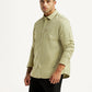 Men's Solid Green Slim Fit Shirt - Side View