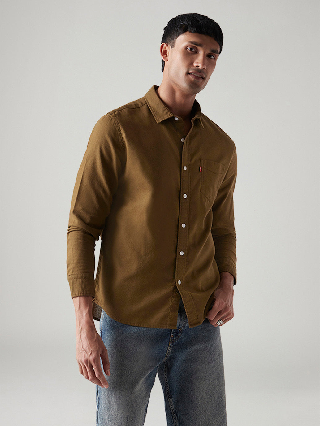 Men's Solid Slim Fit Oxford Shirt