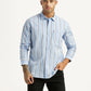 Men's Striped LightB lue Slim Fit Shirt - Styleshot View