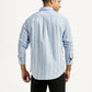 Men's Striped LightB lue Slim Fit Shirt - Back View