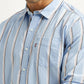 Men's Striped LightB lue Slim Fit Shirt - Detail View