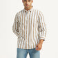 Men's Striped White Slim Fit Shirt - Styleshot View