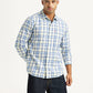 Men's Checkered Blue Slim Fit Shirt - Styleshot View