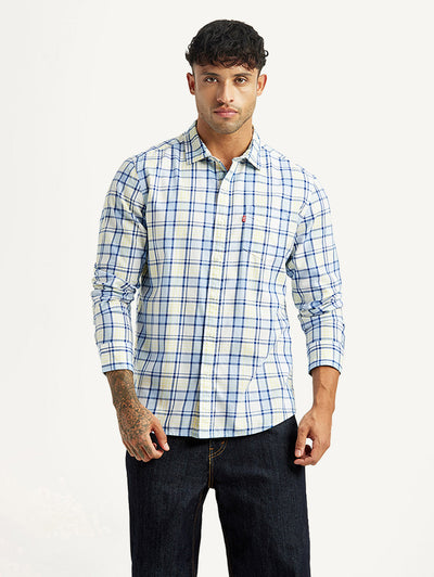 levi's Men's Checkered Blue Slim Fit Shirt-picture-44