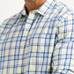 Men's Checkered Blue Slim Fit Shirt - Detail View