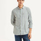 Men's Striped Grey Slim Fit Shirt - Styleshot View