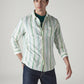 Men's Striped Slim Fit Poplin Shirt - 20 View