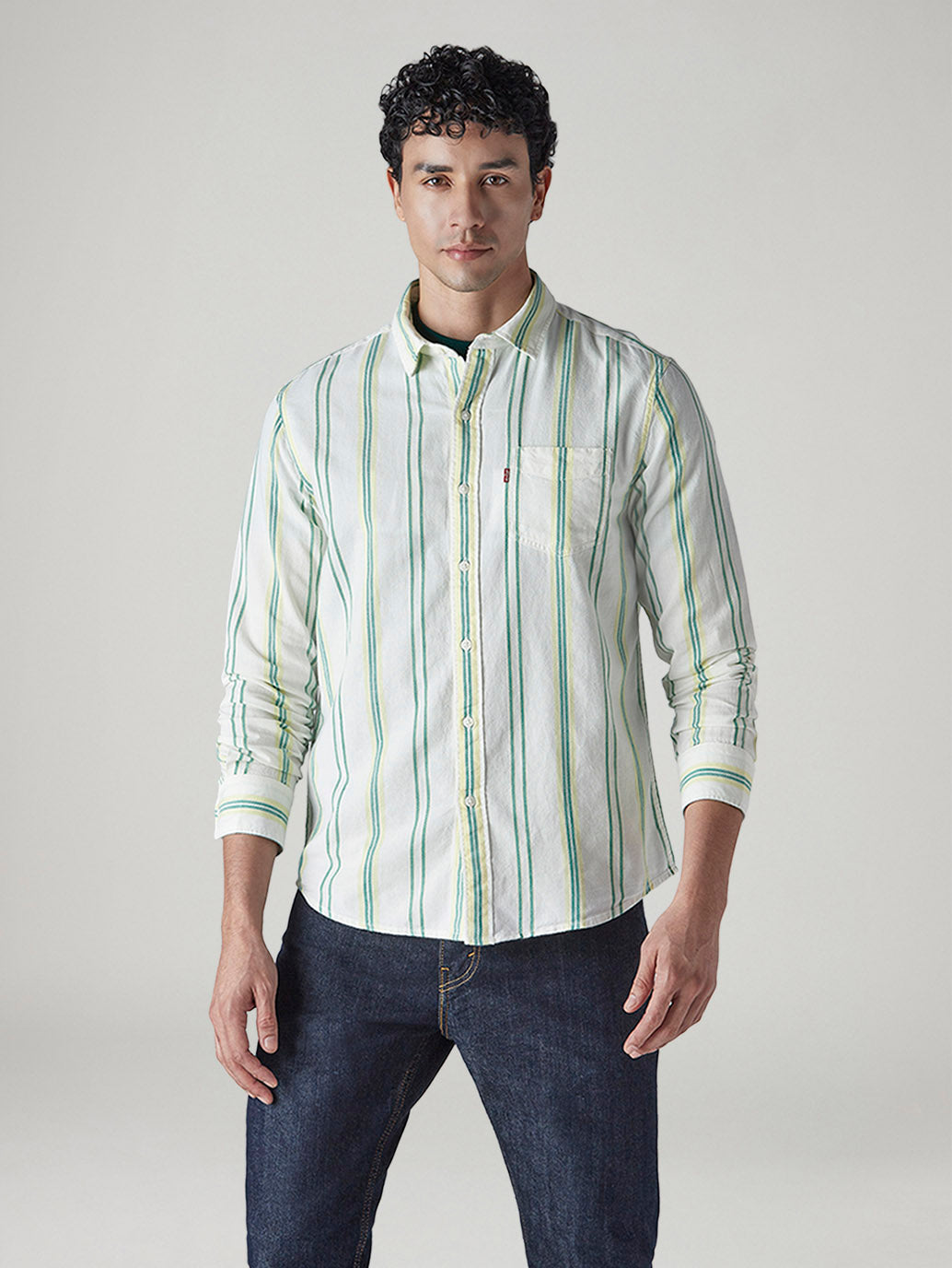 Men's Striped Slim Fit Poplin Shirt - 20 View