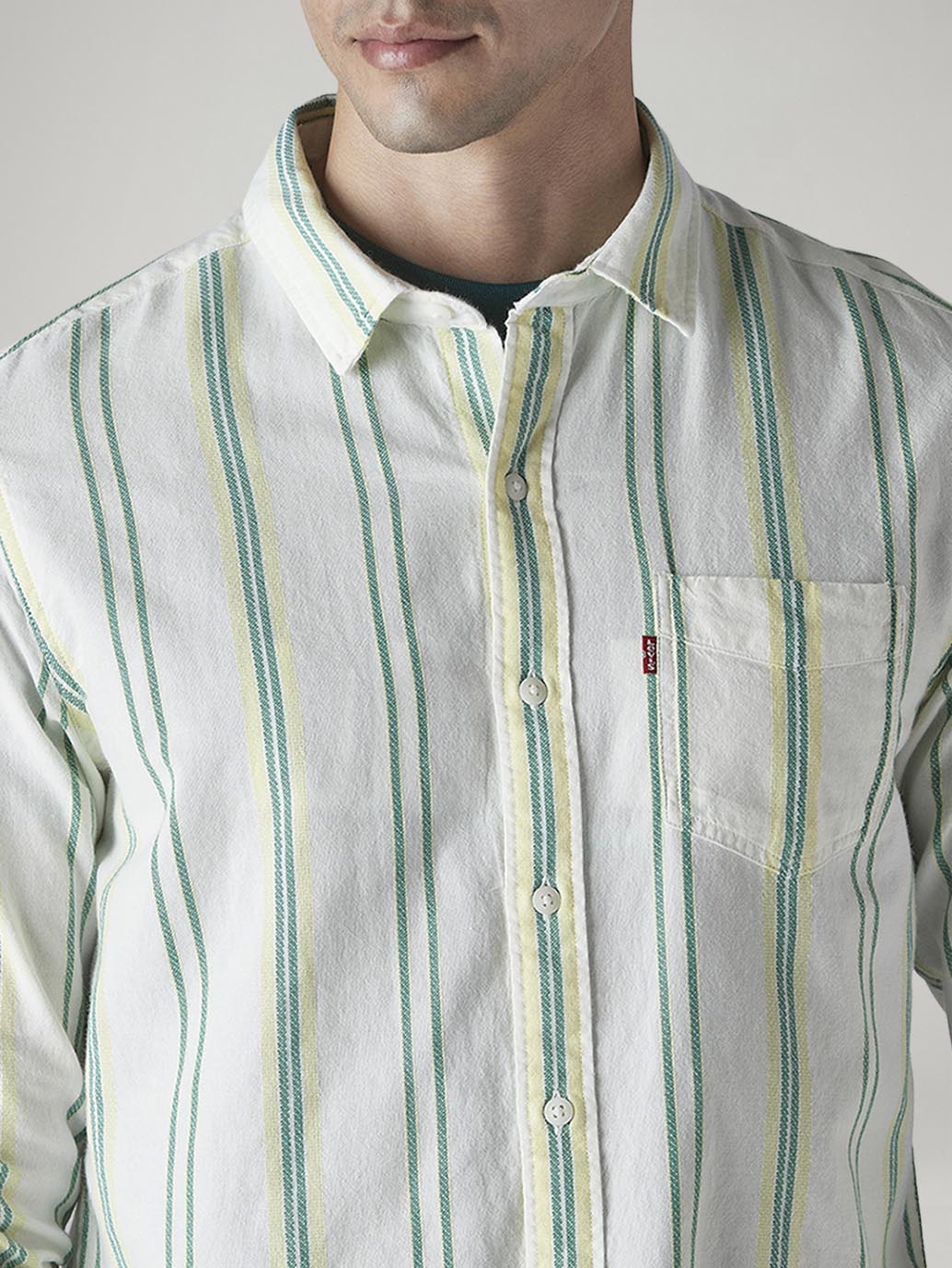 Men's Striped Slim Fit Poplin Shirt - 20 View