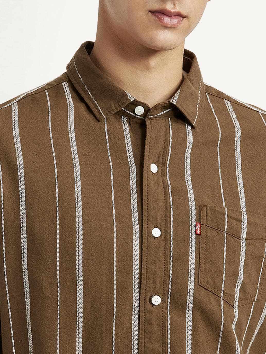 Men's Striped Slim Fit Shirt - Detail View