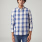 Men's Checkered Slim Fit Shirt - Front View