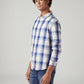 Men's Checkered Slim Fit Shirt - Side View
