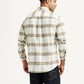 Men's Checkered White Slim Fit Shirt - Back View