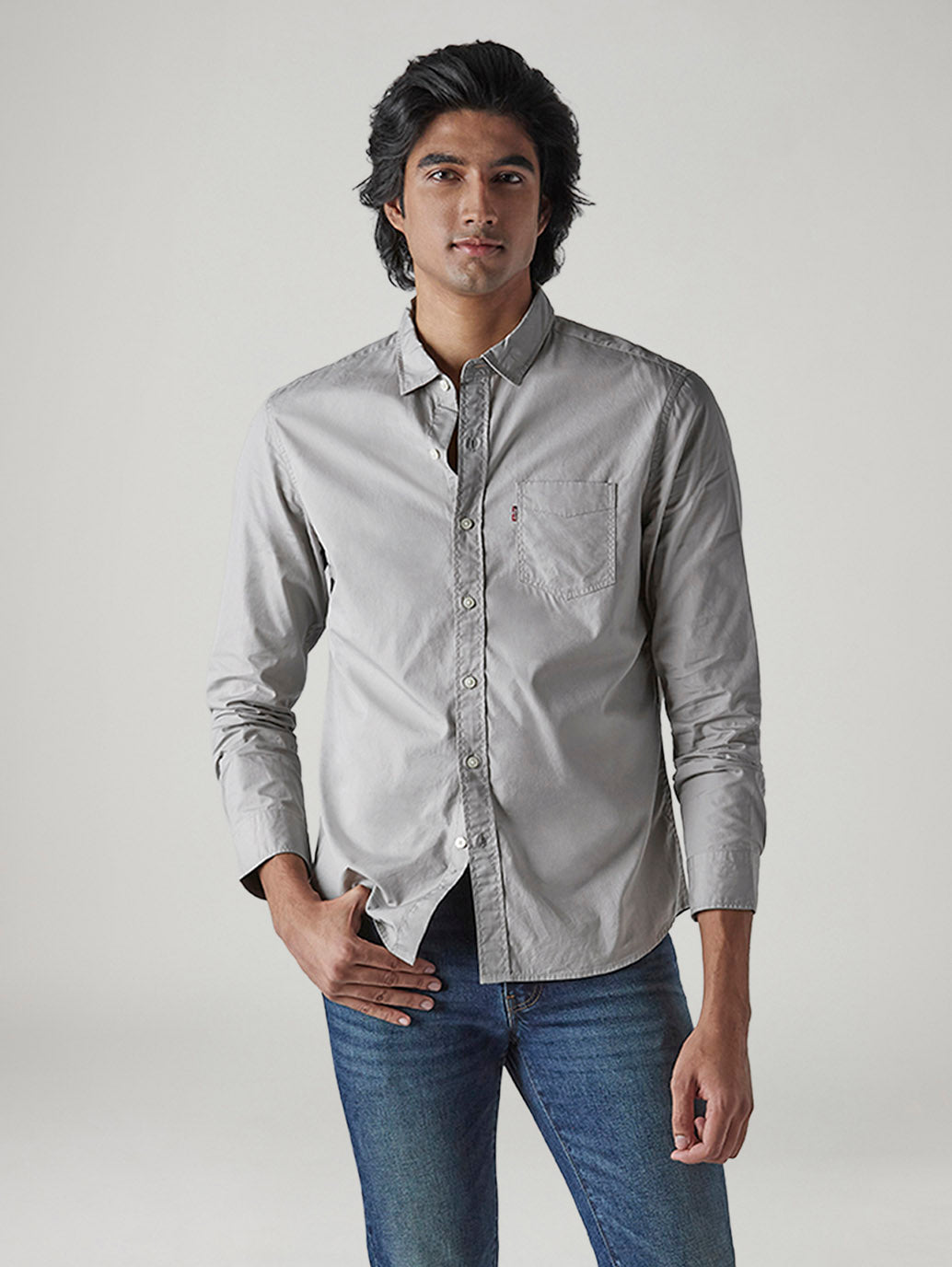 Men's Solid Slim Fit Poplin Shirt