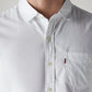 Men's Solid Slim Fit Poplin Shirt - Detail View