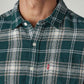 Men's Checkered Slim Fit Crepe Shirt - Detail View