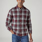 Men's Plaid Slim Fit Crepe Shirt - Front View