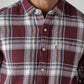 Men's Plaid Slim Fit Crepe Shirt - Detail View