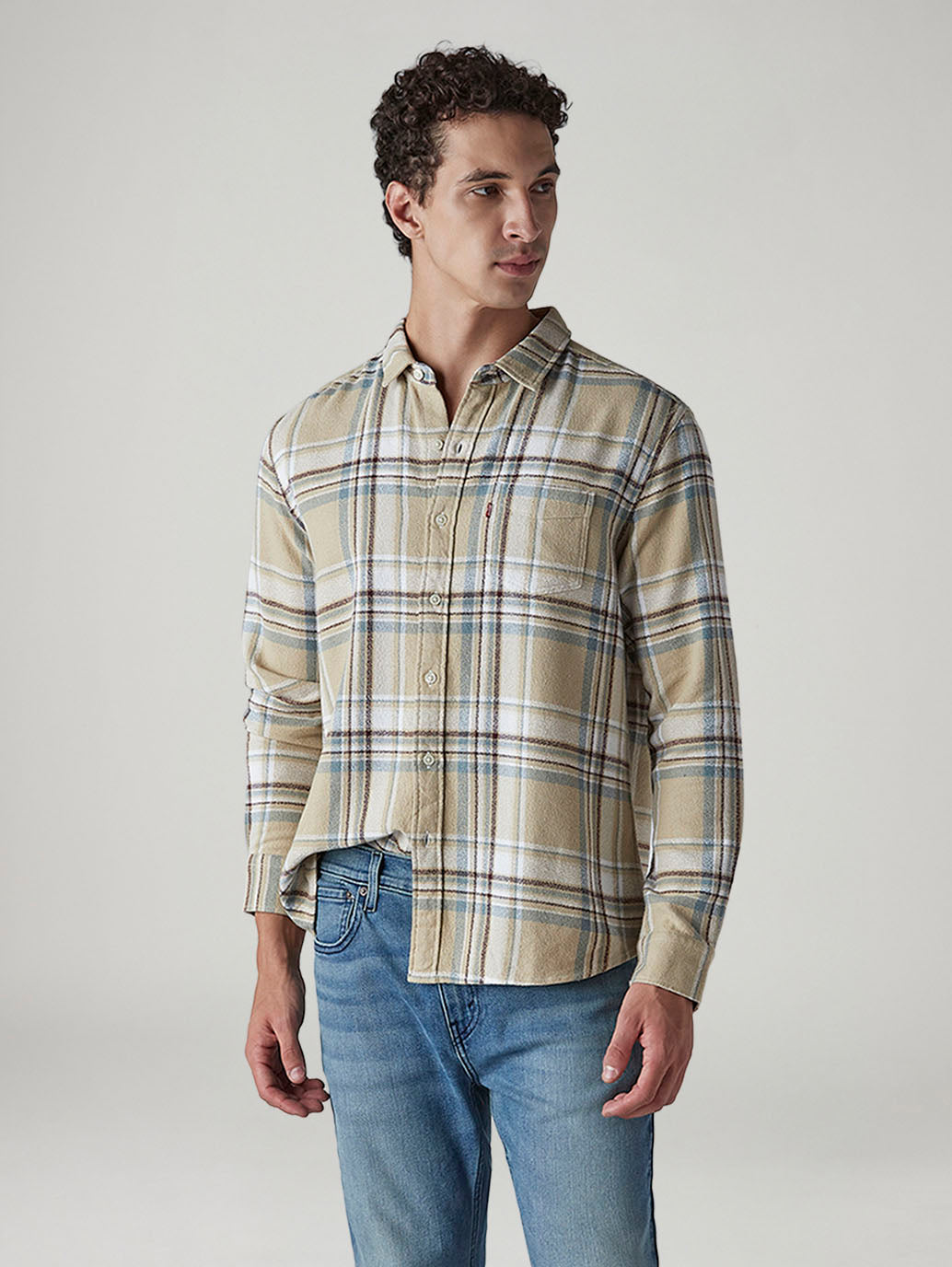 Men's Checkered Slim Fit Crepe Shirt