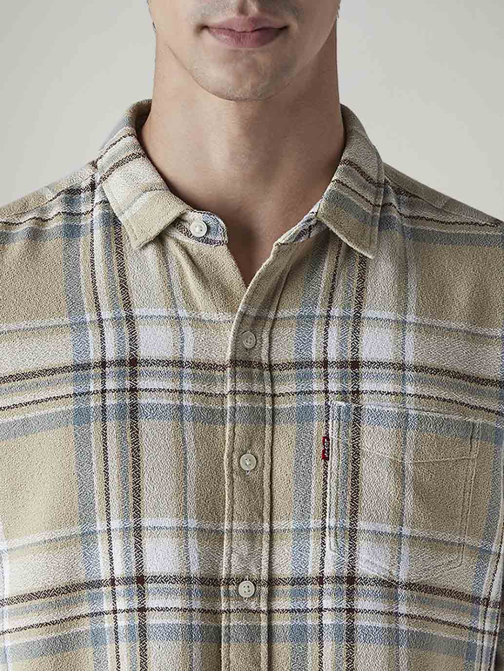 Men's Checkered Slim Fit Crepe Shirt - 20 View