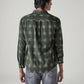 Men's Checkered Slim Fit Dobby Shirt - Back View