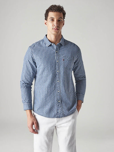 levi's Men's Striped Slim Fit Textured Shirt-picture-13