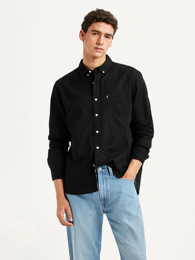 levi's Men's Solid Black Slim Fit Shirt-picture-40