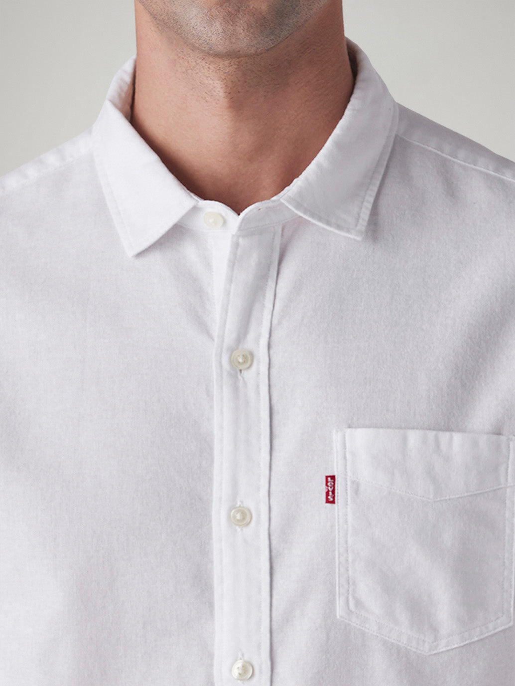 Men's Solid Slim Fit Oxford Shirt - Detail View