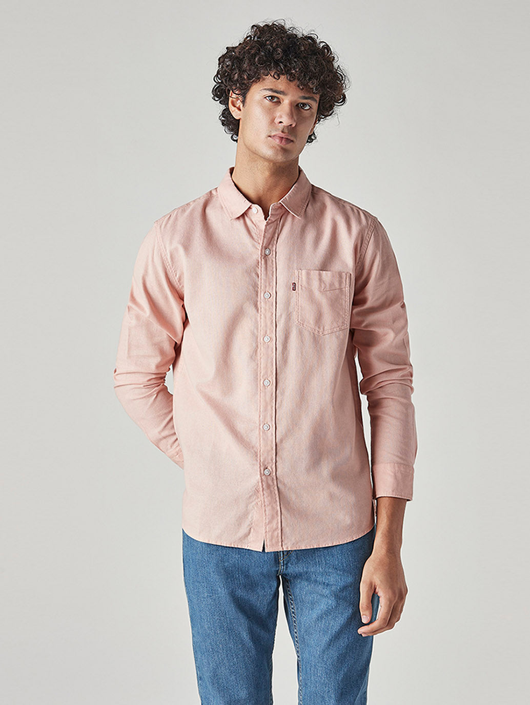 Men's Solid Slim Fit Shirt - Front View