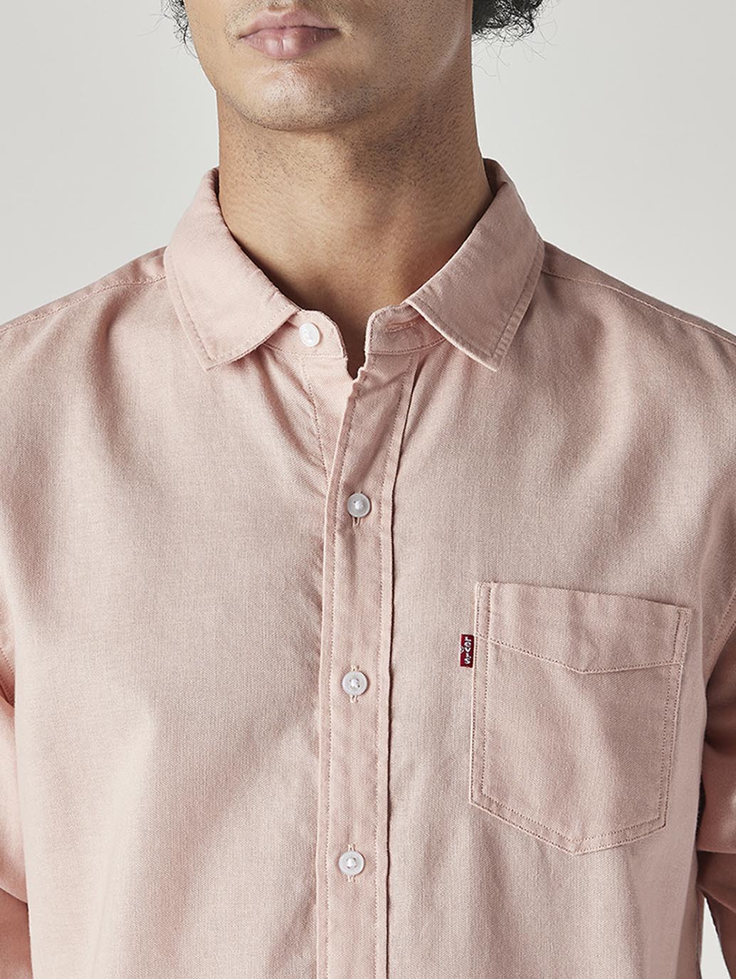 Men's Solid Slim Fit Shirt - Detail View