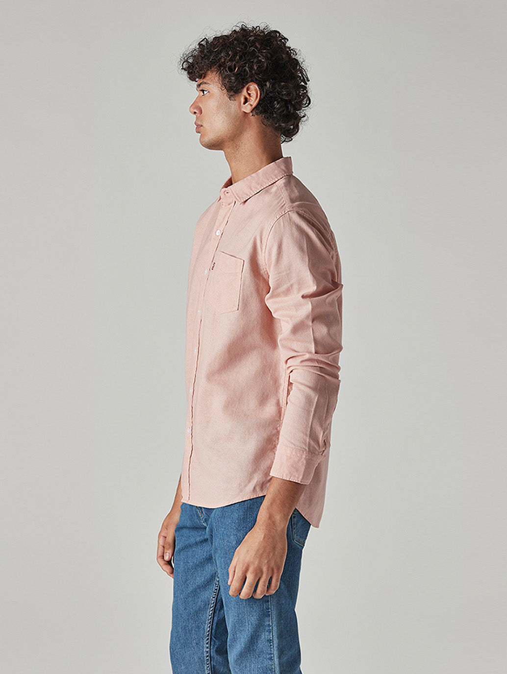 Men's Solid Slim Fit Shirt - Side View