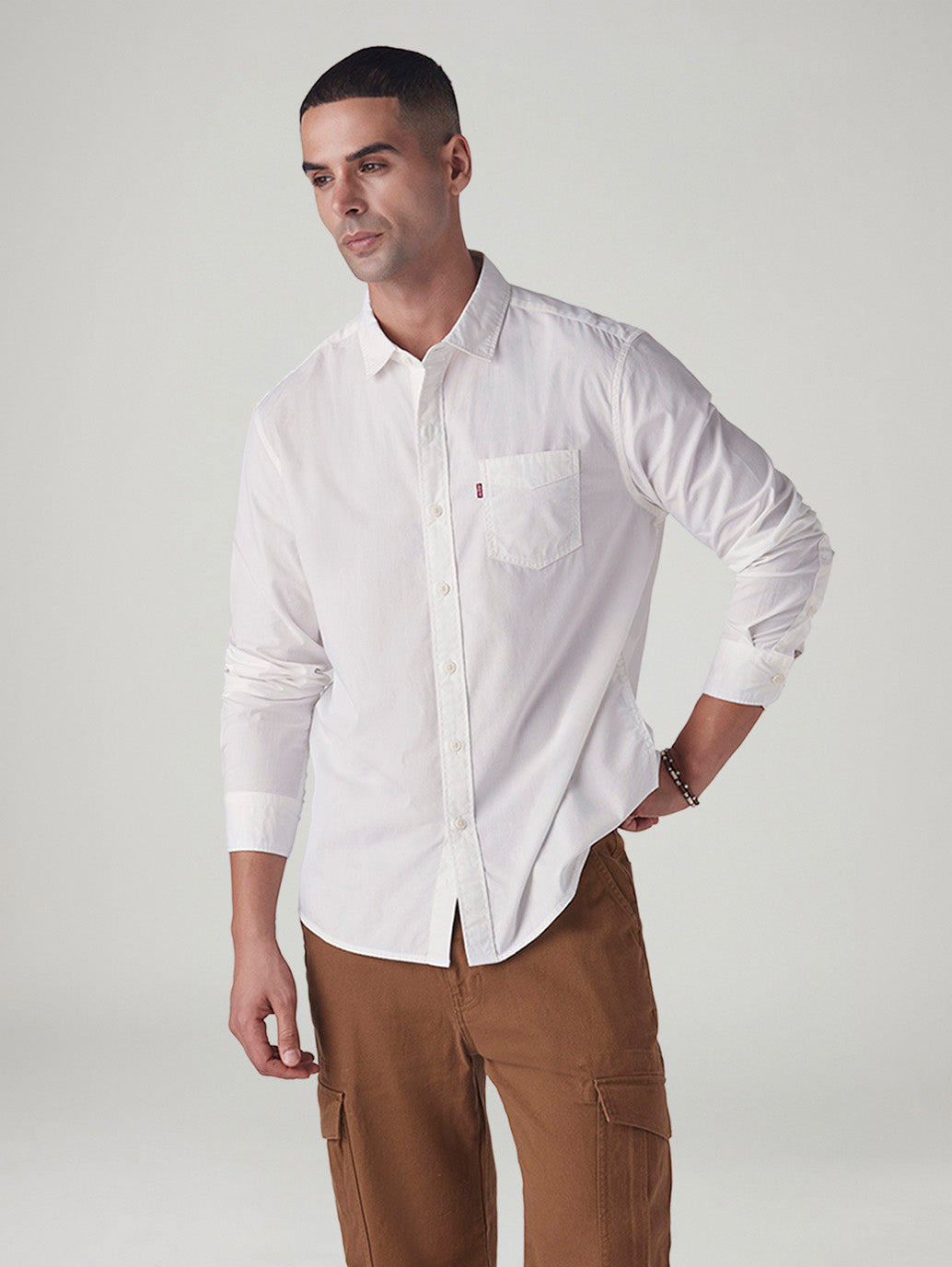 Men's Solid Slim Fit Poplin Shirt