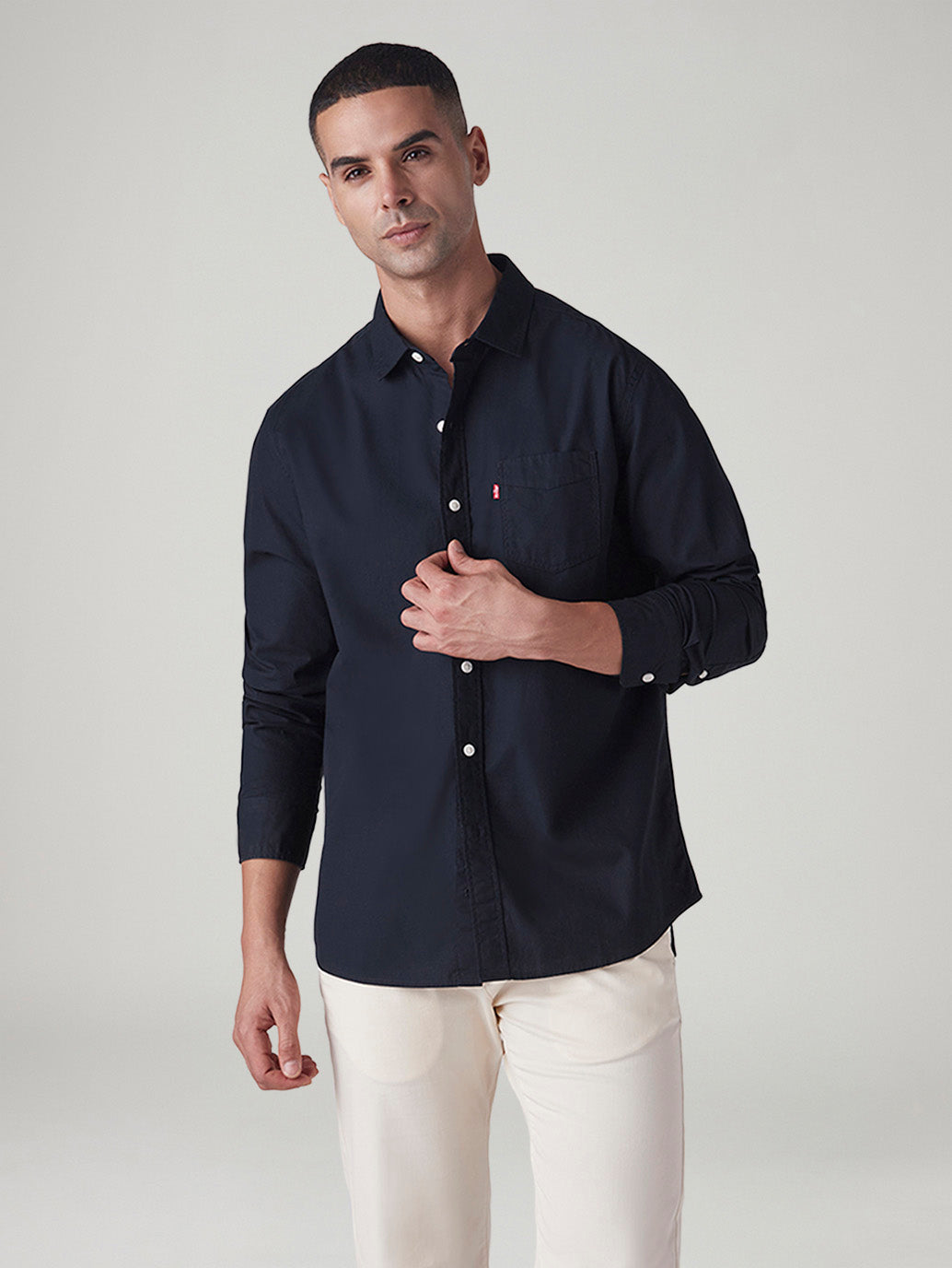 Men's Solid Slim Fit Poplin Shirt