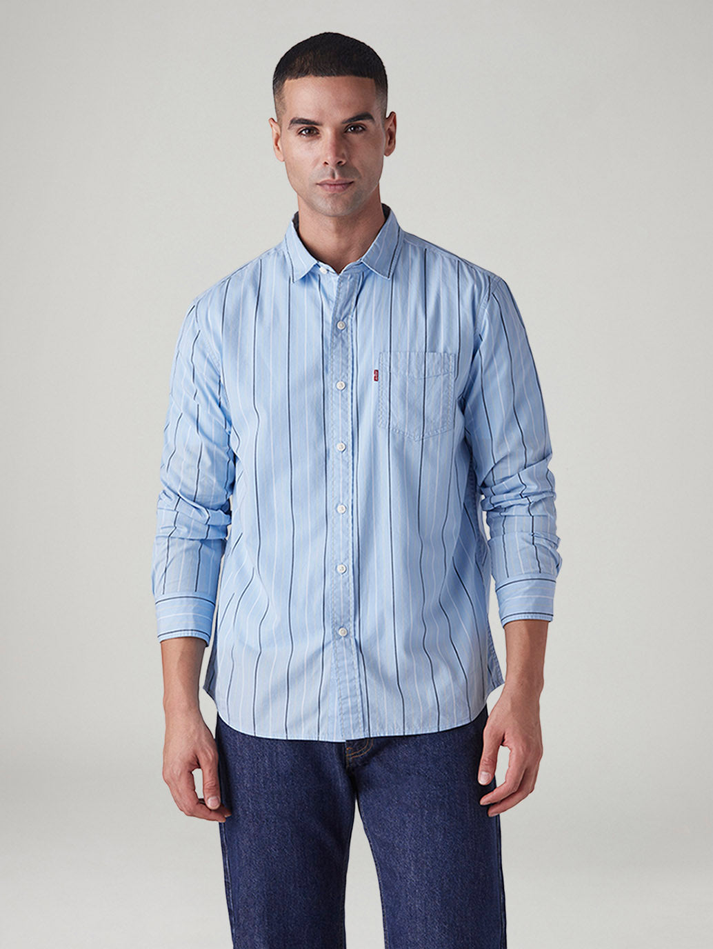 Men's Striped Slim Fit Poplin Shirt
