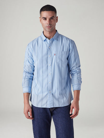 levi's Men's Striped Slim Fit Poplin Shirt-picture-18