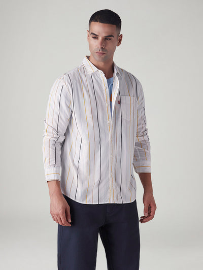 levi's Men's Striped Slim Fit Poplin Shirt-picture-10