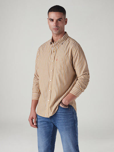 levi's Men's Striped Slim Fit Poplin Shirt-picture-17